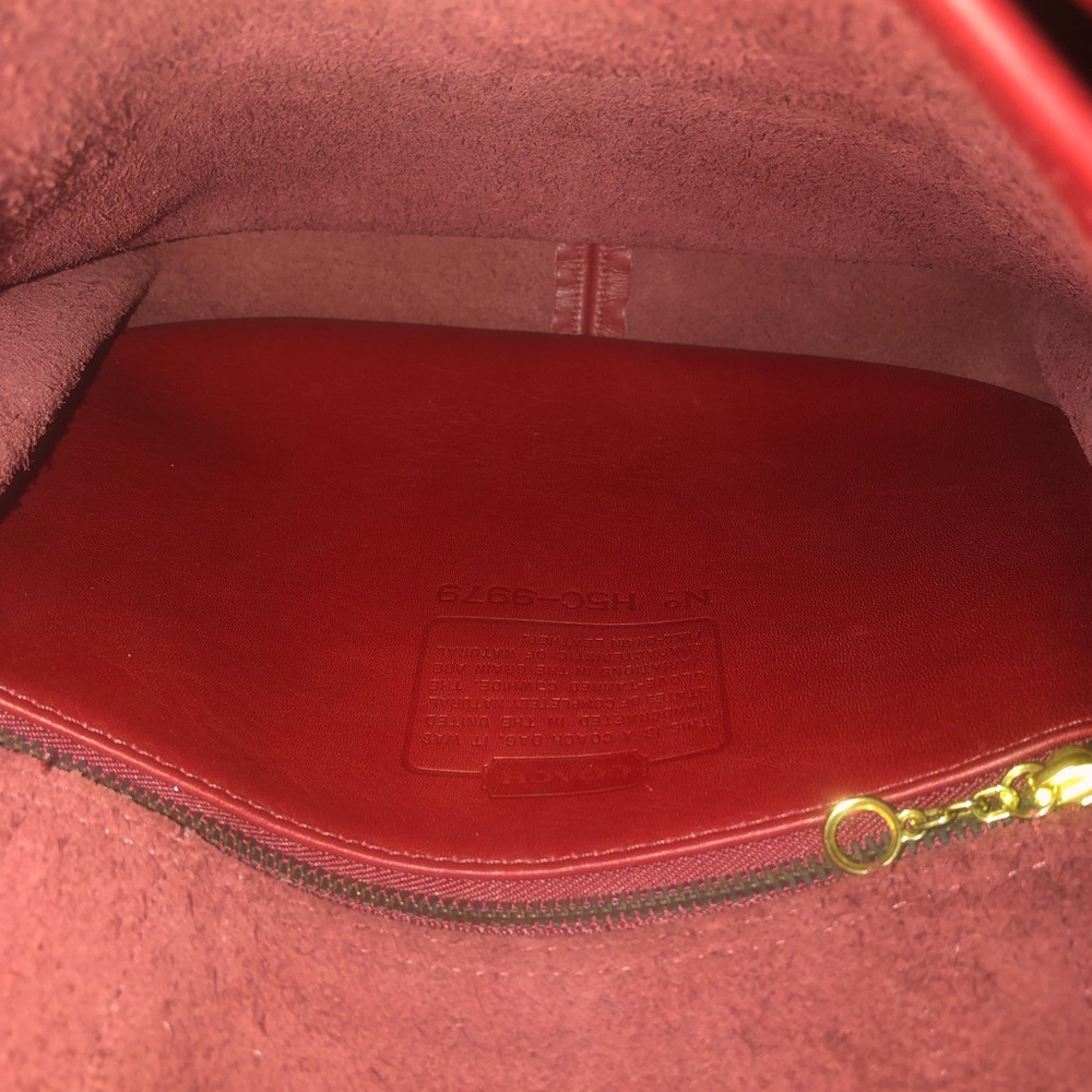 COACH Large Red Glove Tanned Side Pack Crossbody Bag RARE USA COA Sidepack 9979 - Picture 11 of 17